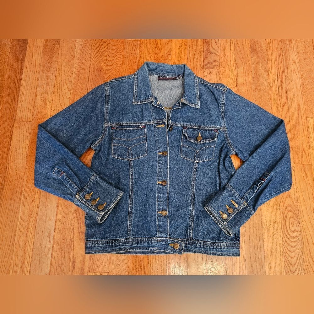 VINTAGE Kyoto Kasuals  Trucker Jacket L Classic Medium Wash Y2K 90s
